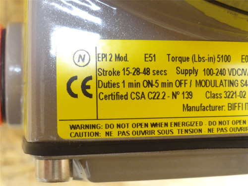 Keystone E051AHW5000; Electric Actuator 100-240VAC/DC; 3.22A