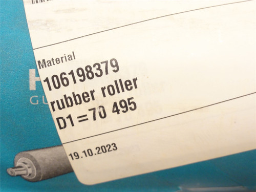 Multivac 106198379; Rubber Roller; 495mm Long; 64mmID; 70mmOD