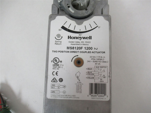 Honeywell MS8120F 1200; Two Position Actuator 24V