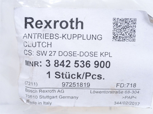 Rexroth 3842536900; SW 27 Dose-Dose KPL Clutch Assembly