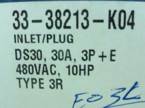 Meltric 33-38213-K04; Inlet Plug; 30A; 480VAC; 10HP