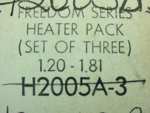 Cutler-Hammer H2005A-3; Lot-3 Heater Pack; 1.20-1.81FLA