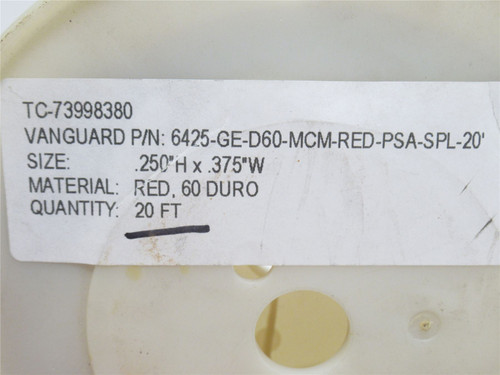 Vanguard 6425-GE-D60-MCM-RED-PSA-SPL-20; Door Seal 3/8" x 1/4"