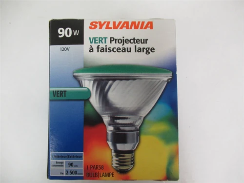 Sylvania PAR38; Lot-2 Green Flood Bulb 90W  120V