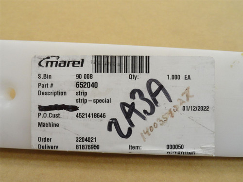 Marel 652040; Special Strip; 72" Long x 2-3/8" Wide