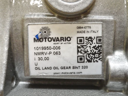 Motovario NMRV-P-063; AC Gear Motor 30:1 Ratio; 1.1kW 265/460V