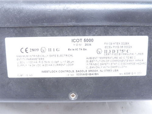 Westlock ICOT-5000; Digital Positioner; NEC; CEC; ATEX; IEC