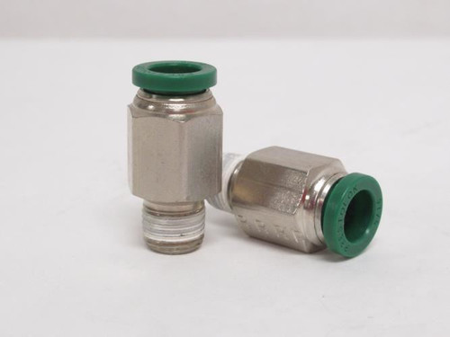 Parker W68PLP-5-2; Lot-2 Brass Connectors; 5/16" PTC x 1/8MNPT
