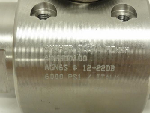 Anchor ABVM0D100; Shut-Off Valve; SS; 3/4 BSPP; 6000psi