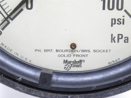 Marshall Town GG45100L4; Pressure Gauge 4-1/2" Dial; 0-100 PSI