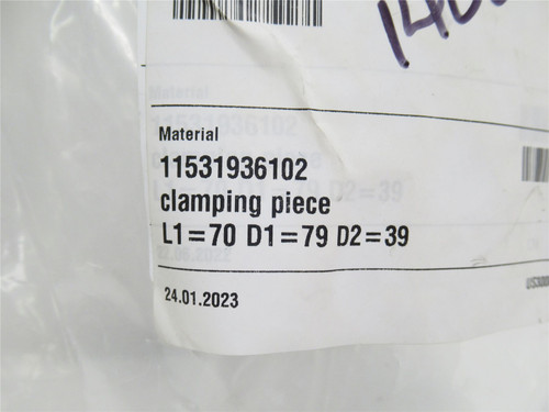 Multivac 11531936102; Aluminum Clamping Piece; 39mmID