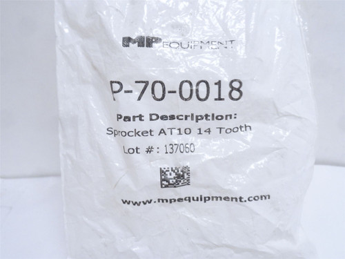 MP Equipment P-70-0018; Timing Belt Pulley AT10; SS; 5/8"ID