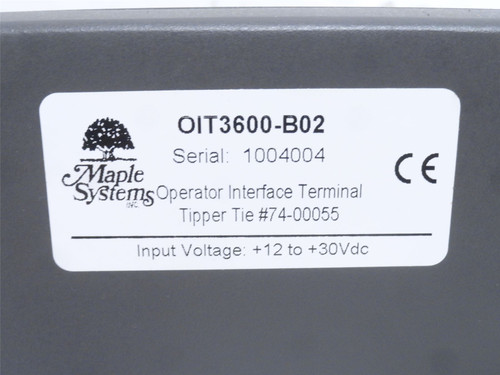 Maple OIT3600-B02; Operator Interface TipperTie Part Number: 740101