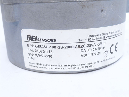 BEI XHS35F-100-SS-2000-ABZC-28V/V-SM18; Optical Encoder; 5-28V