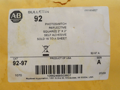 Allen-Bradley 92-97; Lot-56; Photo Sensor Reflectors 1-7/8" OD