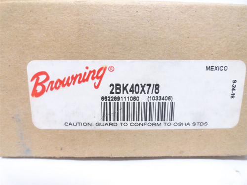 Browning 2BK40X7/8; V-Belt Pulley 7/8"ID 2Groove 4L; 5L; A; B