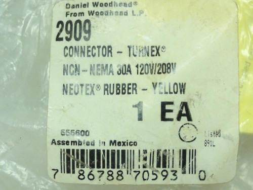 Woodhead 2909; Locking Blade Connector; 30A; 120/208V; 4 Pole
