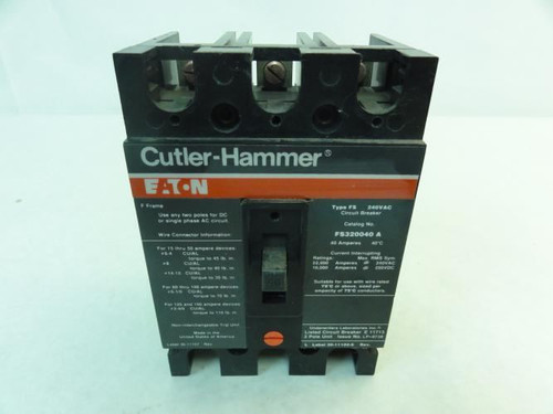 Cutler-Hammer FS320040A; Circuit Breaker; 40A; 240VAC; 3P