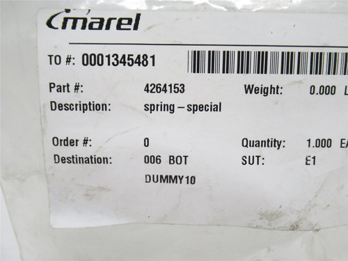 Marel 4264153; Specialty Spring For I-Cut 55; SS