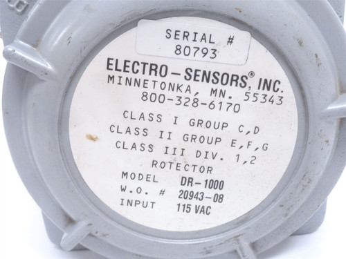 Electro-Sensors DR-1000; Digital Speed Switch; 115VAC; 3/4NPT