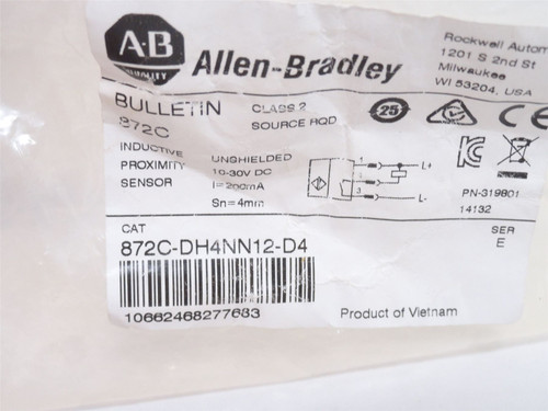 Allen-Bradley 872C-DH4NN12-D4; Proximity Switch; 10-30VDC