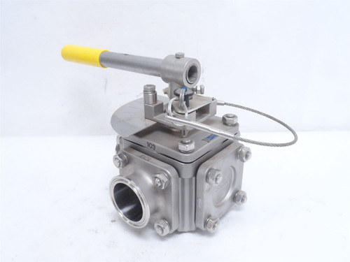 Sharpe BV3SVTF200C-A; Multi-Port Ball Valve; SS; 2" Clamp