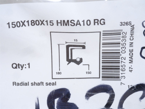 SKF 150X180X15HMSA10RG; Oil Seal; 150mmID x 180mmOD x 15mm W