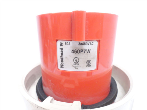 Hubbell 460P7W; IEC Pin & Sleeve Plug; 60A; 480VAC; 20HP; 3P
