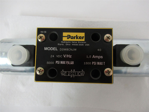 Parker D3W8CNJW; Hydraulic Valve 24 VDC 15 AMP 5000 PSI