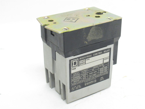 Square D 8501X020; Control Relay; 20A; 600VAC; 4P; Coil 120VAC
