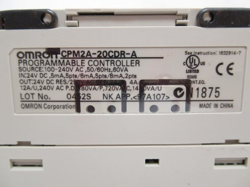 Omron CPM2A-20CDR-A; Chassis Mount Controller; 100-240VAC