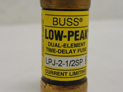 Cooper LPJ-2-1/2SP; Dual Element Time Delay Fuse 2-1/2A; 600V