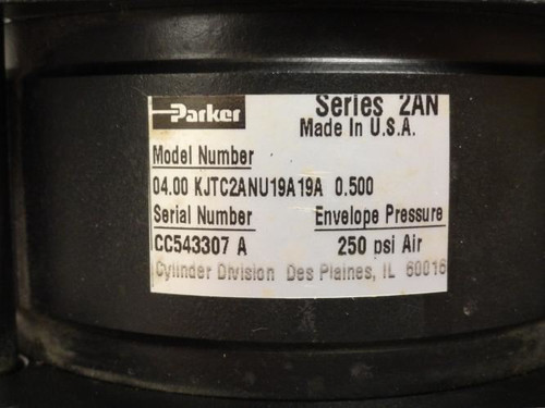 Parker 04.00KJTC2ANU19A19A0.50; Air Cylinder 4"ID x 1/2" Stk