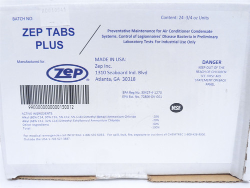 ZEP 130012; Box-24 Condensate Pan Treatment Pads; 0.8oz