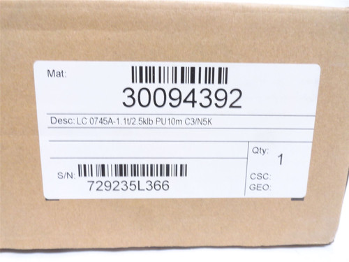 Mettler-Toledo 30094392; Load Cell 0745A; SS; 2500lb