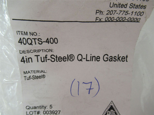 Tri-Clover 40QTS-400; Tuf-Steel Q Line Gasket 4"