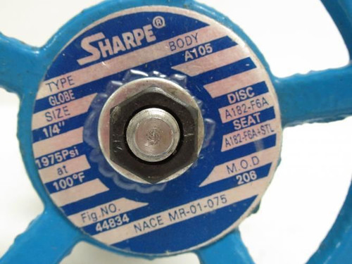 Sharpe 44834-1/4; Forged Globe Valve 1PRK7; 1/4NPT; 1975PSI