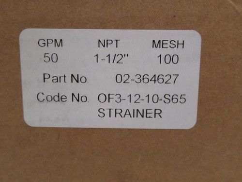 Vickers 02-364627; Strainer; SS Mesh 100; 1-1/2NPT; 50GPM