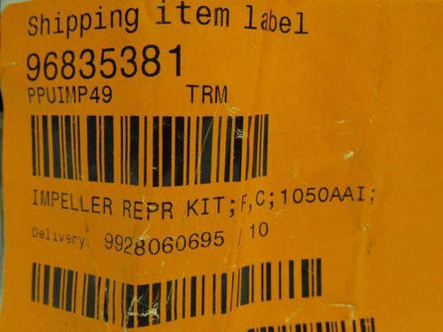 Peerless 96835381; Pump Impeller Repair Kit PU513071; 8.43"OD