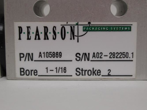 Pearson A105869; Linear Slide Air Cylinder 1-1/16"ID x 2" Stk