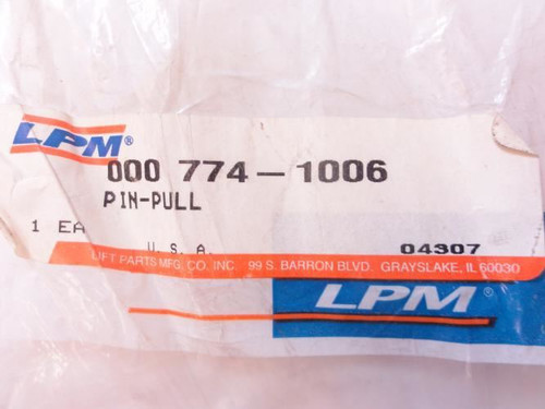 LPM 000774-1006; Pull Pin; 3-7/8" Length