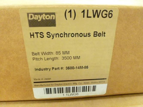Bando 3500-14M-85; Dayton Synchro-Link Gearbelt; 1LWG6