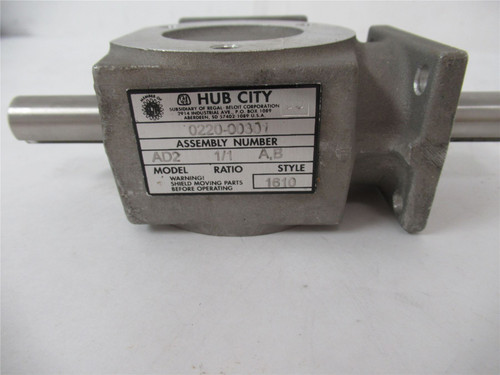 Hub City 0220-00301; Gear Box 1:1 Ratio
