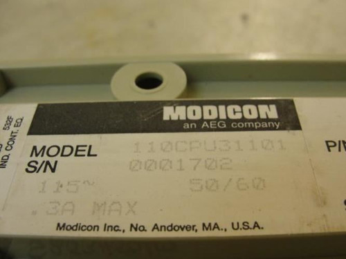 Modicon 110CPU31101; AC Power Supply I/O Module; 115V; 50/60Hz
