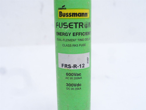 Bussmann FRS-R-12; Time Delay Fuse; 12A; 600VAC/300VDC