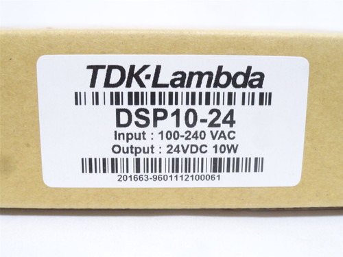 TDK-Lambda DSP10-24; Power Supply; 100-240VAC In; 24VDC Out