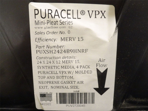 Puracell PUV2720045; Downdraft Box Filter; 24" x 24" x 12"