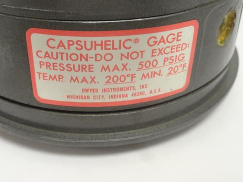 Dwyer 162135-00; Capsuhelic Pressure Gauge; 0-10"WC; 1/4NPT
