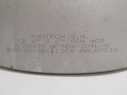 MFG- 40BWP13-L8L6; Butt Weld Concentric Reducer; 8 x 6"; SS-304