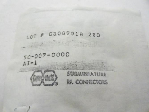 Sealectro 50-007-0000; Subminature RF Connector